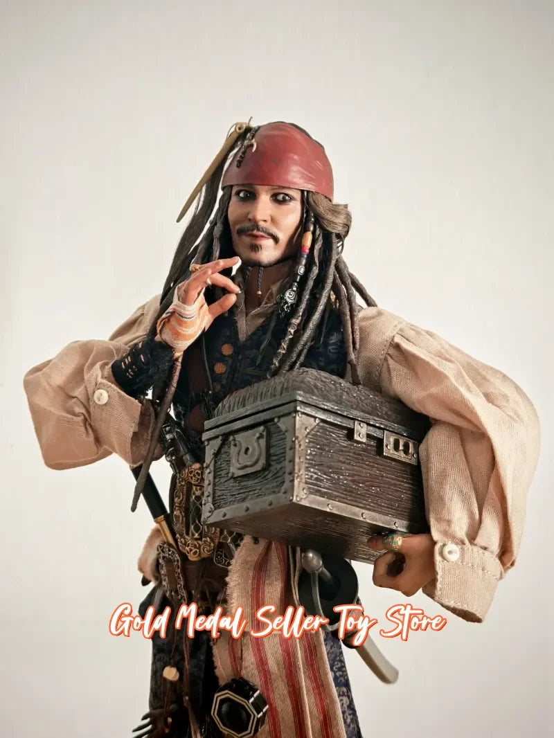 Genuine Hottoys Captain Jack 1/6 Movable Action Figure 30cm Jack Pirates Caribbean Collection Ornaments  Model Dx37 Dx38 Dx39