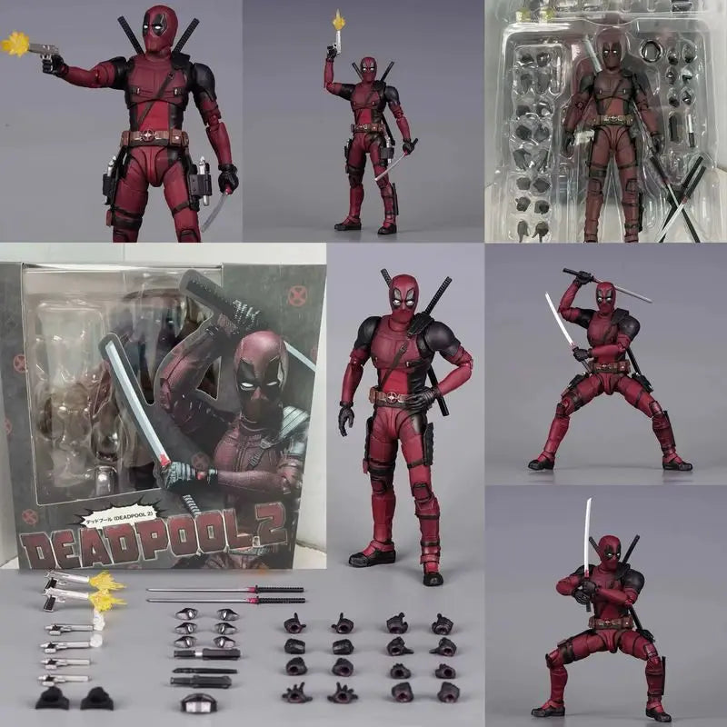 SHF Deadpool 2 16cm Action Figure - PVC Superhero Collection Movable Model Toy Jointed Doll for Kids Birthday Gift