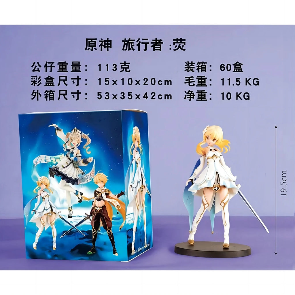 20cm Anime Genshin Impact Barbara Figure Genshin Impact Lumine Action Figure Traveler Aether Venti Figurine Collectible Doll Toy