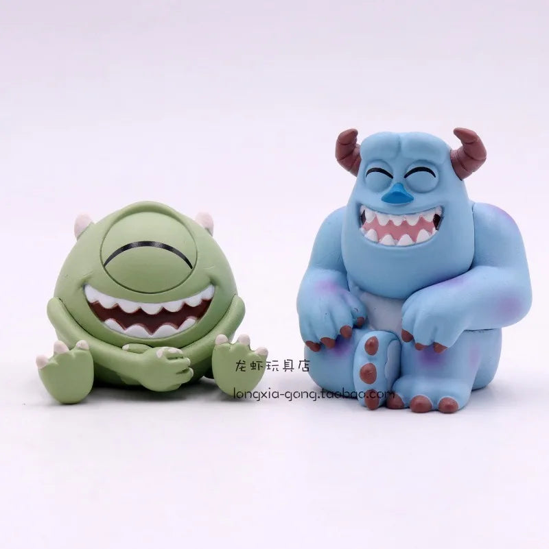 Genuine Q-style Monsters Inc Cake Topper Figurines Sulley Mike Wazowski Boo Mini Action Figures Desktop Ornaments Kid Gifts Toy