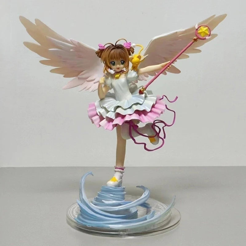 19cm Cardcaptor Sakura Sakura Kinomoto Anime Girl Figure #918 Card Captor Sakura Kerberos/Kero-chan Action Figure Model Doll Toy