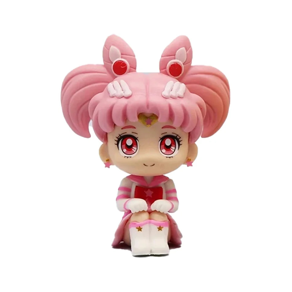 7cm Sailor Moon Anime Figure Tsukino Usagi/Chibiusa/Kino Makoto Action Figure Sailor Mars Jupiter Mercury Venus Figurine Kid Toy
