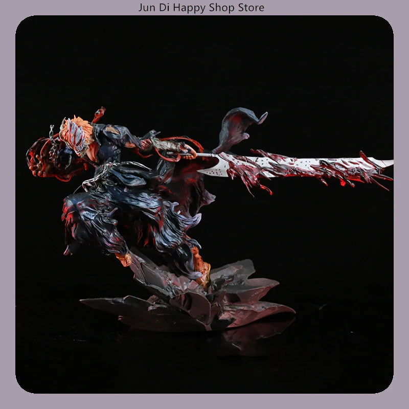 22cm Bleach Ichigo Kurosaki Hollow Mask Attacking Pose Anime Figure Model Statue Desktop Decoration