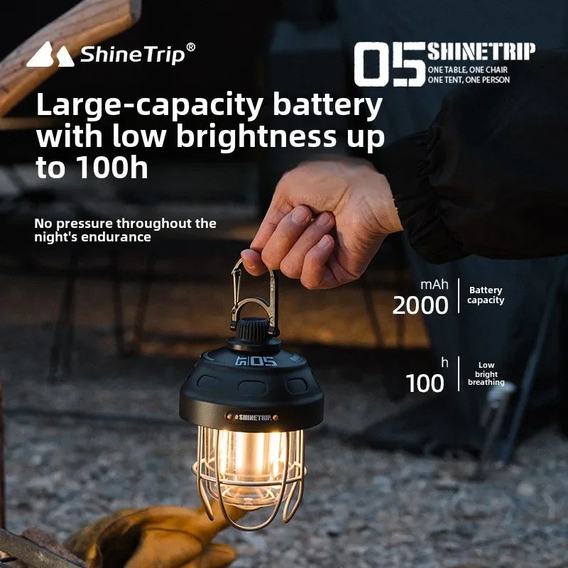 ShineTrip Външна винтидж висяща лампа с ултра дълъг живот за къмпинг, преносима акумулаторна лампа за палатка, фенер за къмпинг, нова