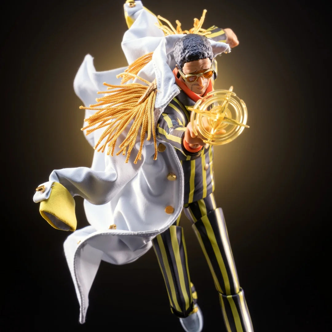 ONE PIECE SHF Anime NEW Handmade Borsalino Admiral's cloak Built In Iron Wire Is Suitable for 1/12 Toys
