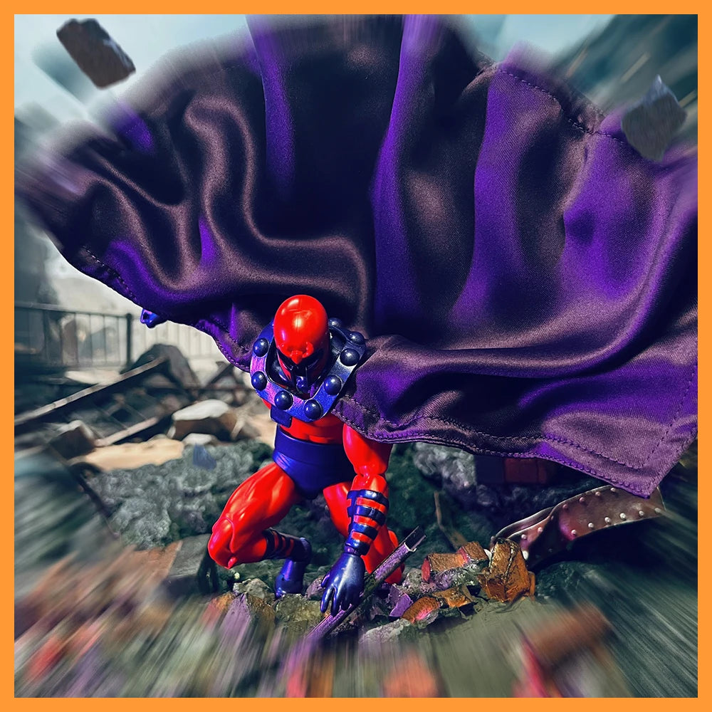【Only Cloak】mafex 1/12 Scale Comic Version Magneto Purple/Red Cloth Cloak Cape Shawl Model for 6 inch Action FIgure Toys