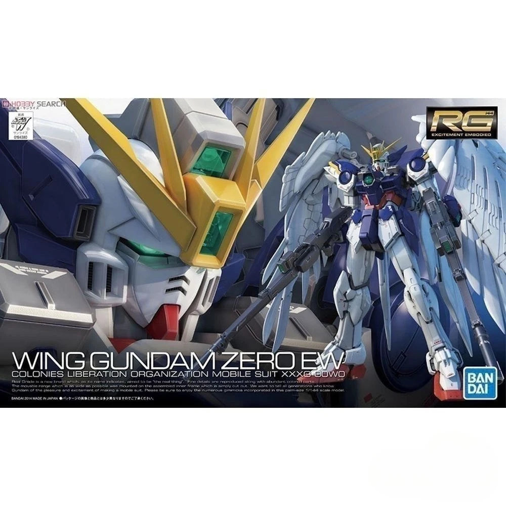 Bandai Gundam Model Kit Anime Figure RG 17 1/144 Wing Gundam Zero EW Genuine Gunpla Anime Figure in stock