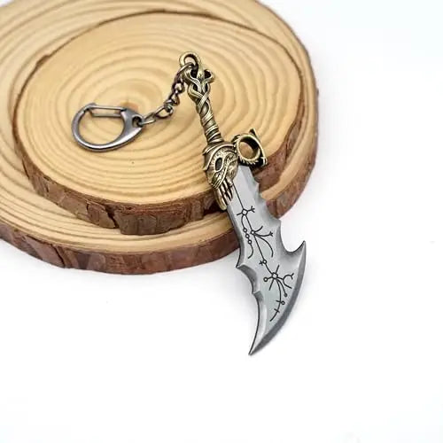 Mini Kratos Sword Key Chain Pendant For Men God of War 9cm Blades of Chaos Tiny Weapon Key Ring with Stand Accessories Keychain