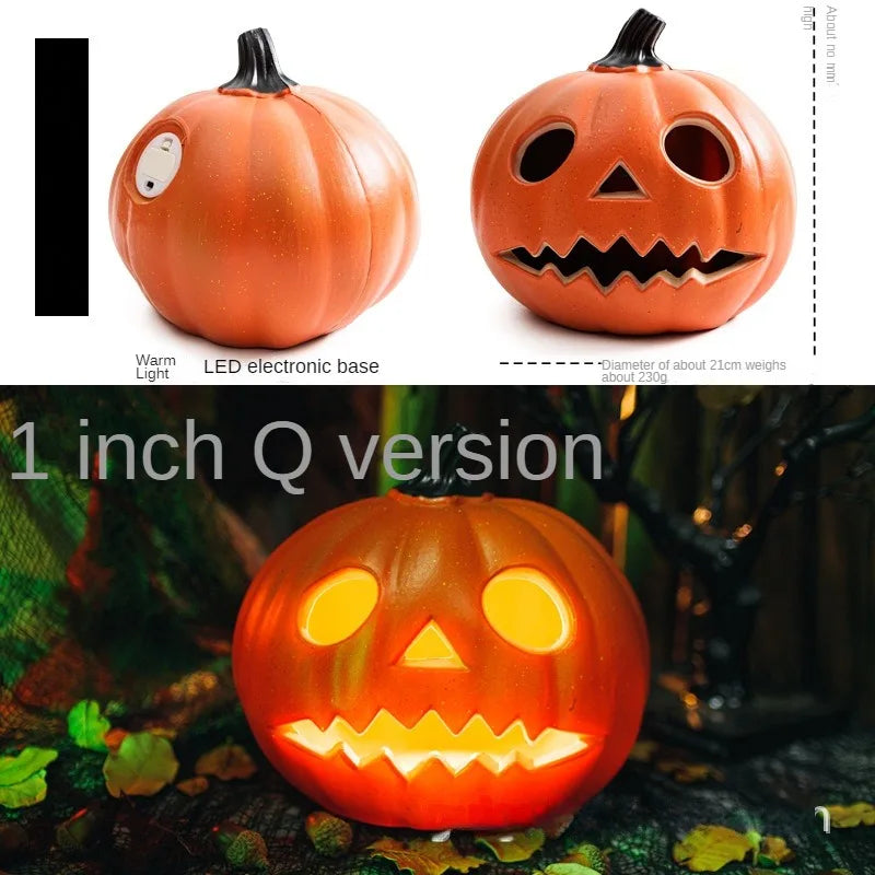 Halloween pumpkin lantern hollow out LED light emitting funny indoor and outdoor decoration props 3pcs set