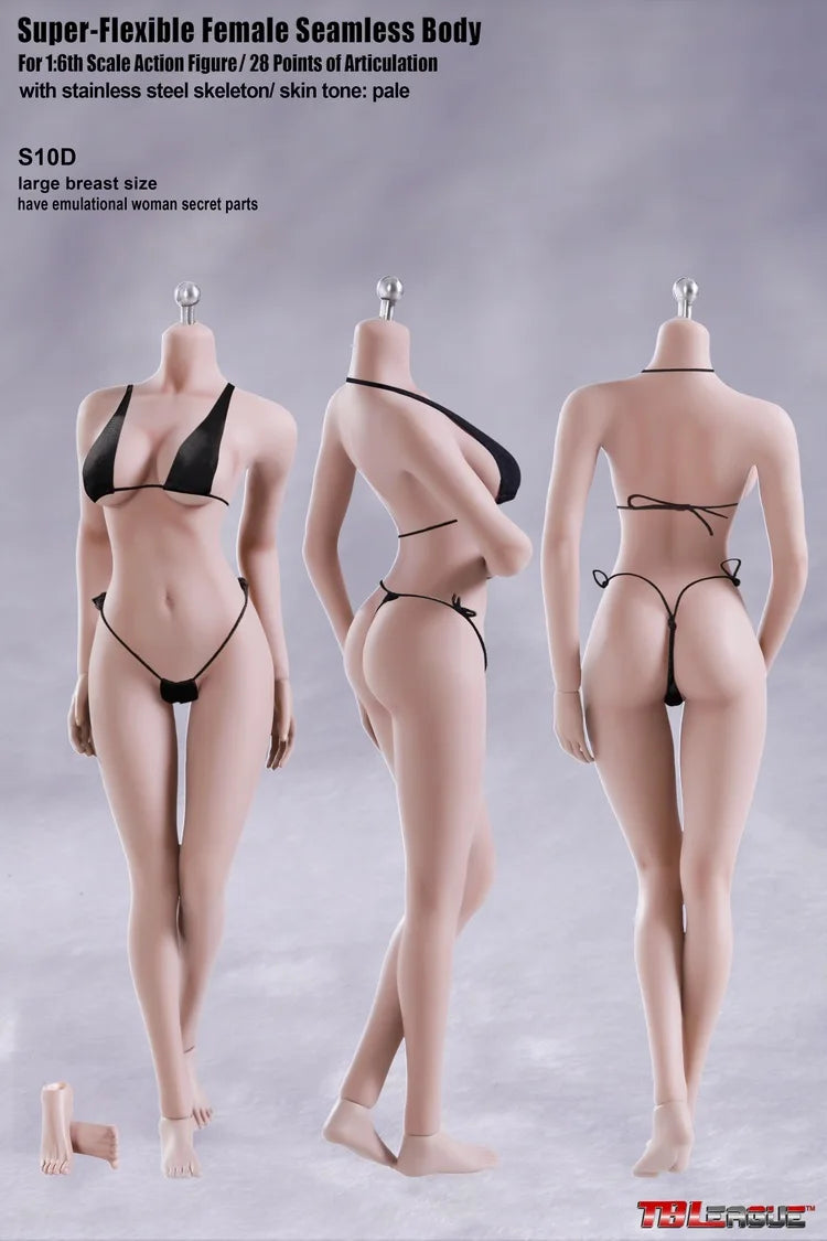 Tbleague Phicen 1/6 Weibliche Puppe mit superflexiblem Körper, ohne Kopf, sonnengebräunte/blasse Haut, kleine/mittlere/große Brust, 12 Zoll weibliche Actionfiguren