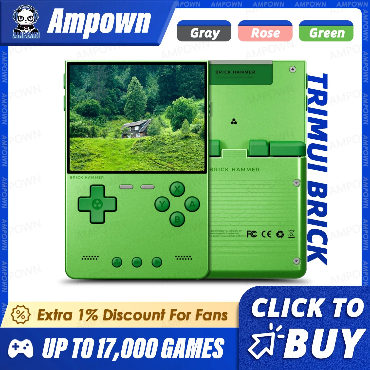 TRIMUI BRICK Hammer Handheld Game Console CNC Aluminum Alloy 3.2''IPS Screen A133P Linux OS LED Lighting Free Keycap Palyer Gift