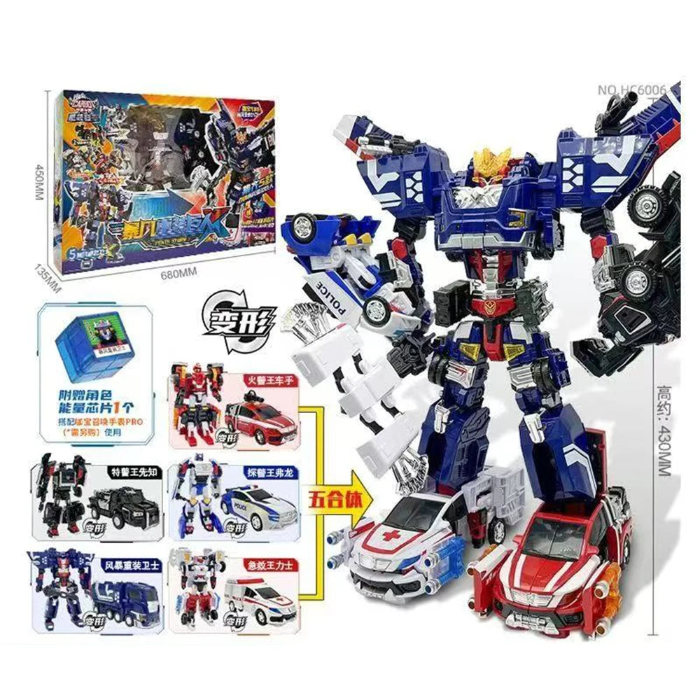 5 IN 1 Carbot Safari Saver Transformation Robot to Car Toys Action Figures Penta Storm Model Deformation Cars Toy Gift