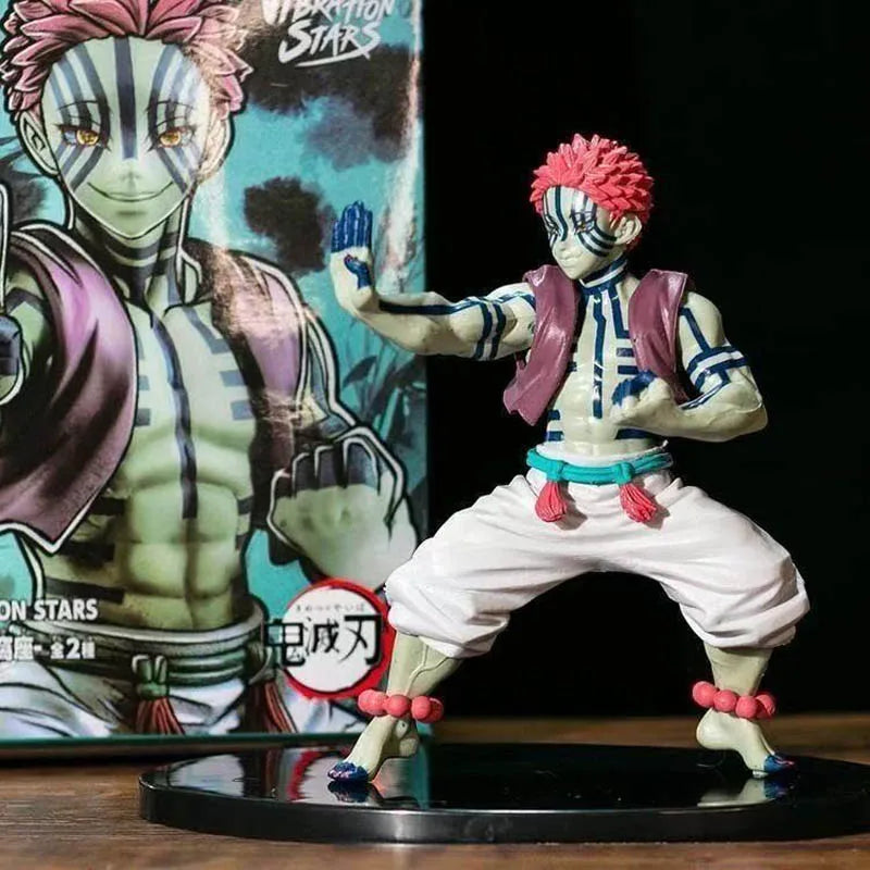 Anime Demon Slayer Figure Model Toy Juuni Kitsuki Akaza Battle Figure Doll Desktop Decoration Collection Gifts