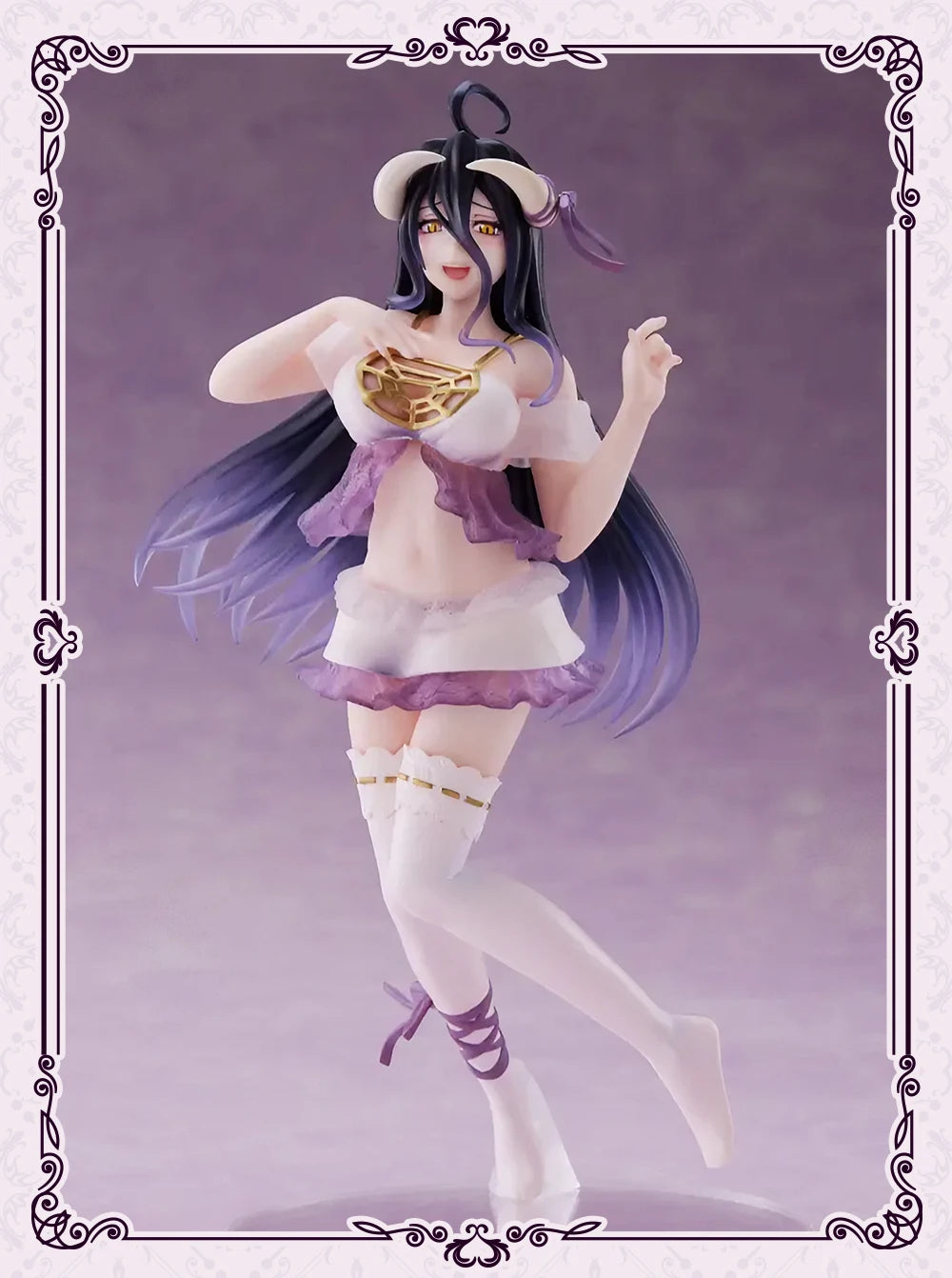 В наличност TAITO Coreful Overload Albedo Nightwear Ver Desktop Cute Doll Anime Figures Kawaii Models Toys PVC Collector