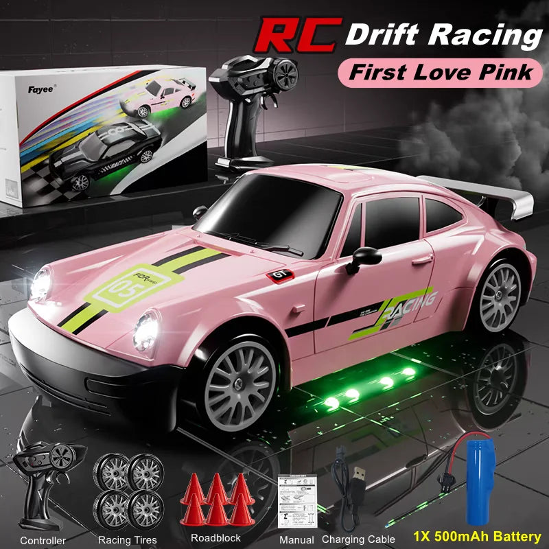 Remote Control Car RC Drift Car 2.4GHz 1:20 4WD 20KM/H High Speed Vehicle with LED Lights Racing Toy for Children Kids Adults