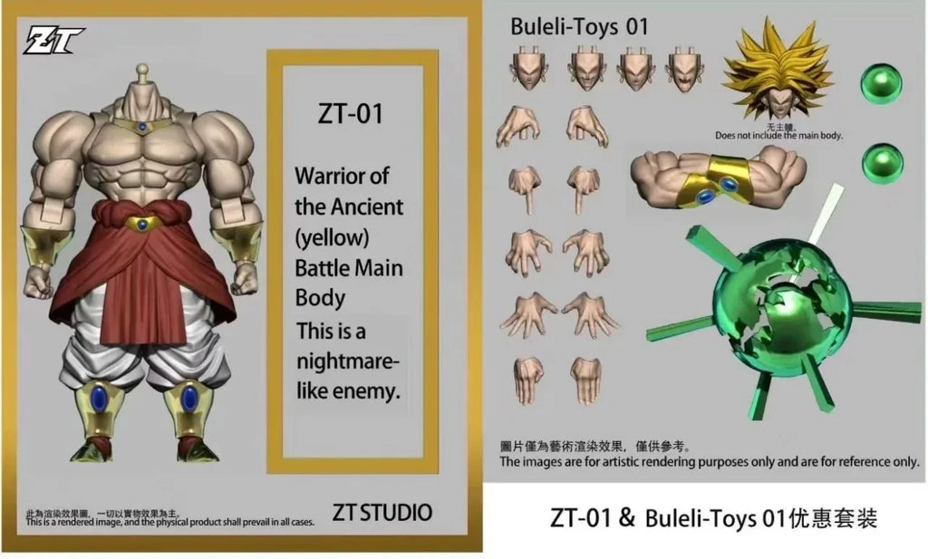ZT Toys Studio Ancient Warrior Furious Broli Action Figure The Legendary Super Saiyan 3 Ssj3 Figure Dragon Ball Z Anime Model