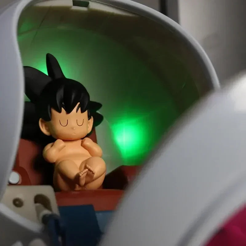 Dragon Ball Super Saiyajin Goku Vegeta Raumkapsel Raumschiff Leuchtende Dekoration Modell Desktop Ornamente Sammlungen Spielzeug Geschenk