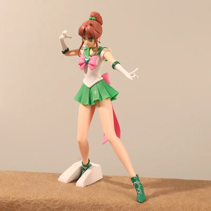 22cm Sailor Moon Anime Figurine Hino Rei Mizuno Ami Sailor Mars Mercury Decor Ornament Pvc Action Model Hobby Toy Kid Charm Gift