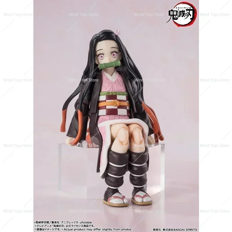 100% Original Bandai Sh Figuarts Shf Kamado Nezuko Demon Slayer Kimetsu No Yaiba in Stock Anime Collection Model Figures Toys