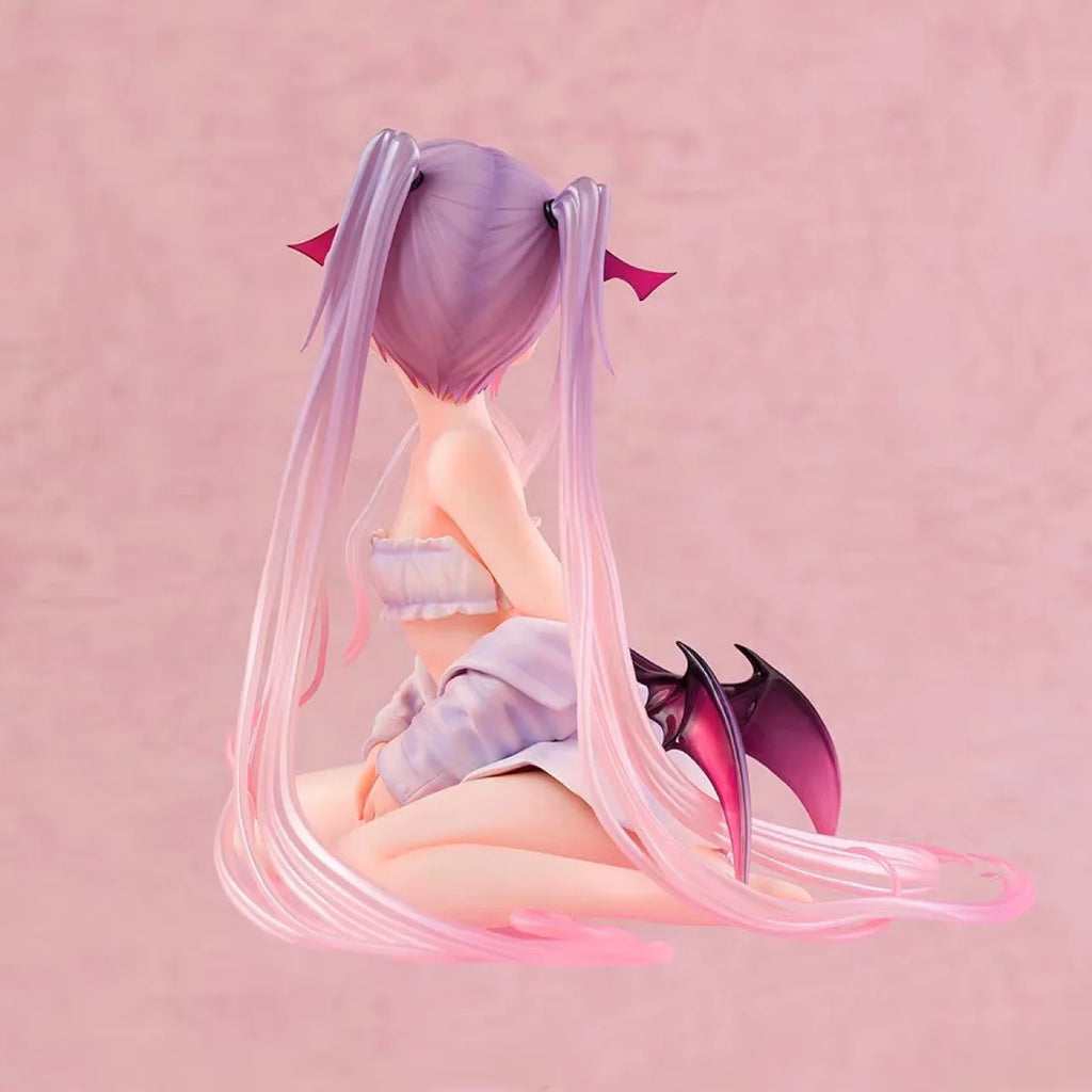 Generic Anime Girl Figure Succubus Pink Eve Sitting Noodle Stopper Boxed Collectible Desktop Decoration Model For Anime Fans