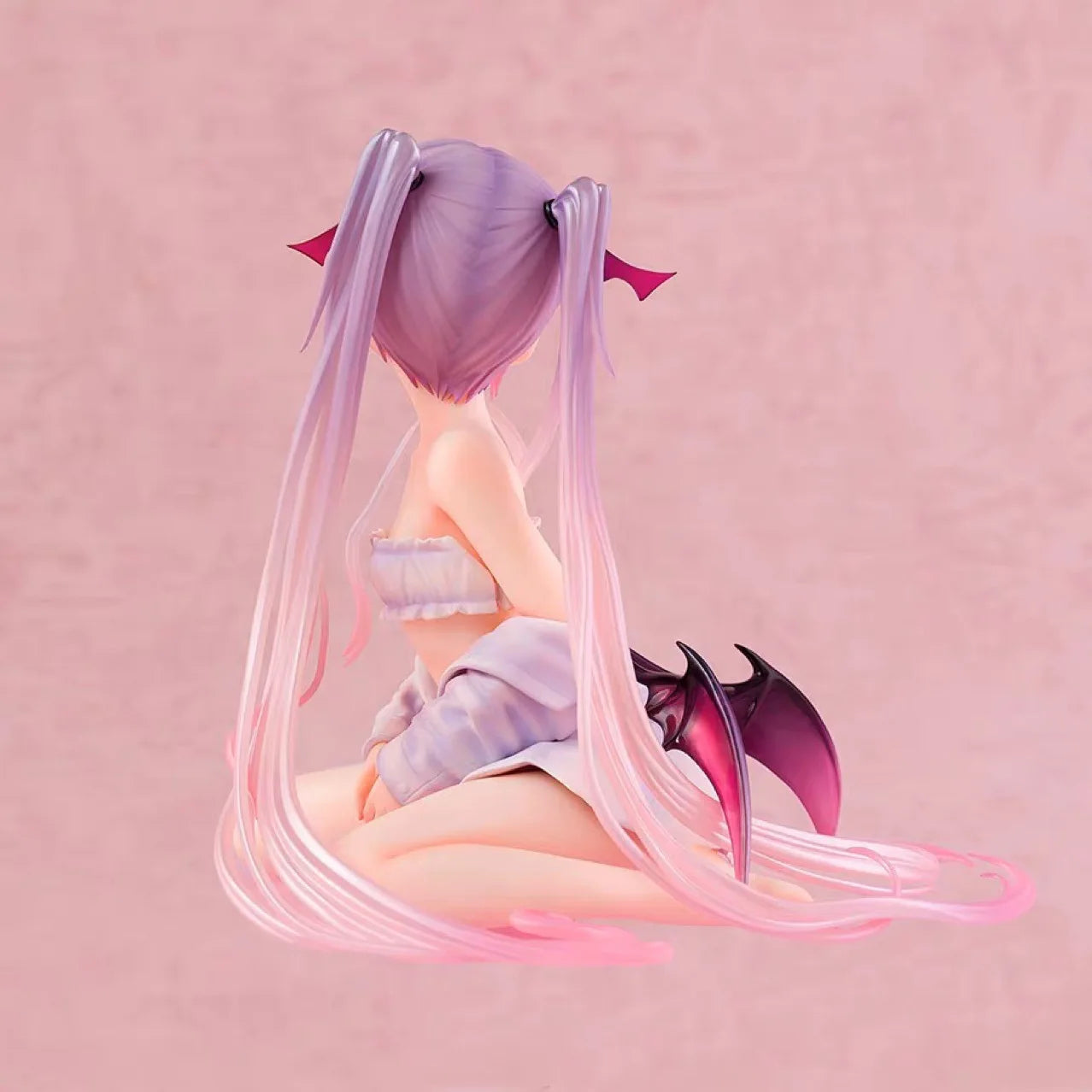 Generic Anime Girl Figure Succubus Pink Eve Sitting Noodle Stopper Boxed Collectible Desktop Decoration Model For Anime Fans