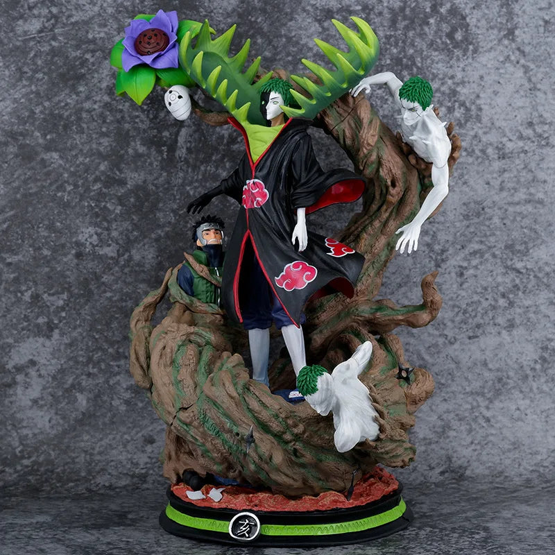 38cm Naruto Akatsuki Zetsu Dual Face Figure Cool PVC Model Statue Anime Collectible Birthday Christmas Boxed Gift Toys for Fans