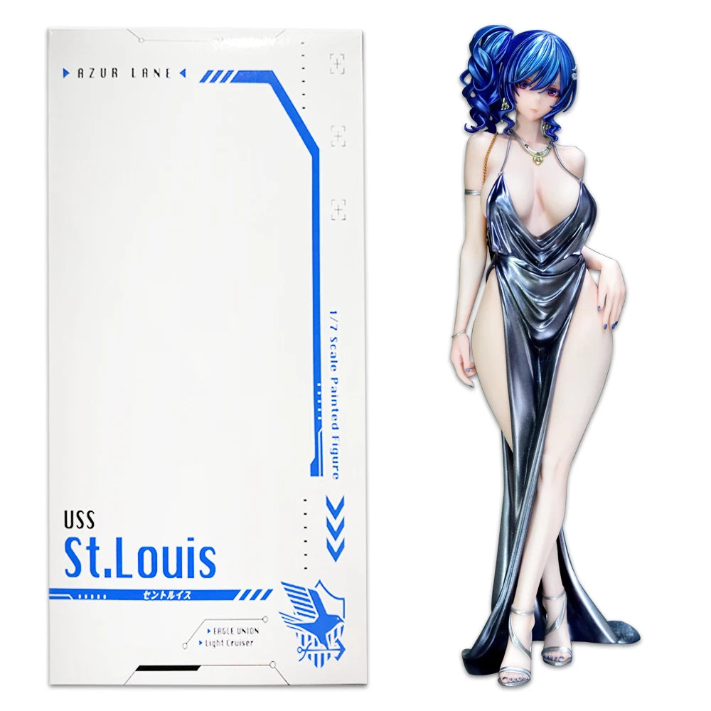 26CM Аниме игра Azur Lane USS St. Louis Фигура St. Louis Рокля Ver Изправен Аниме Модел Играчка Подарък Колекция Фигурка