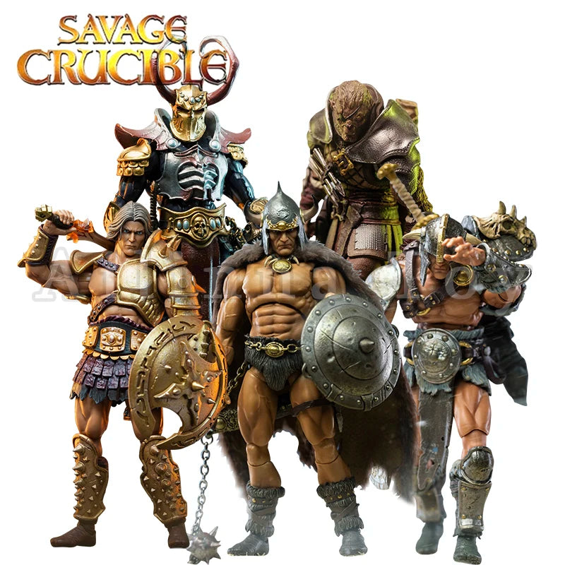 Harbinger Studios 1/12 7inch Action Figure Savage Crucible Wave 2 Jaeger Nashom Krieger Whoman Barbarian Anime Model For Gift