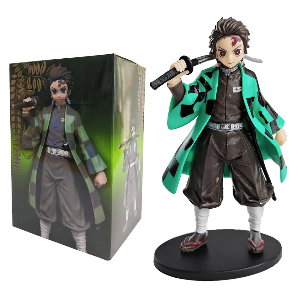 Anime 16CM Demon Slayer Kimetsu No Yaiba Figure Kamado Tanjirou Action Figure Agatsuma Zenitsu Nezuko Warrior PVC Model Toys AAA