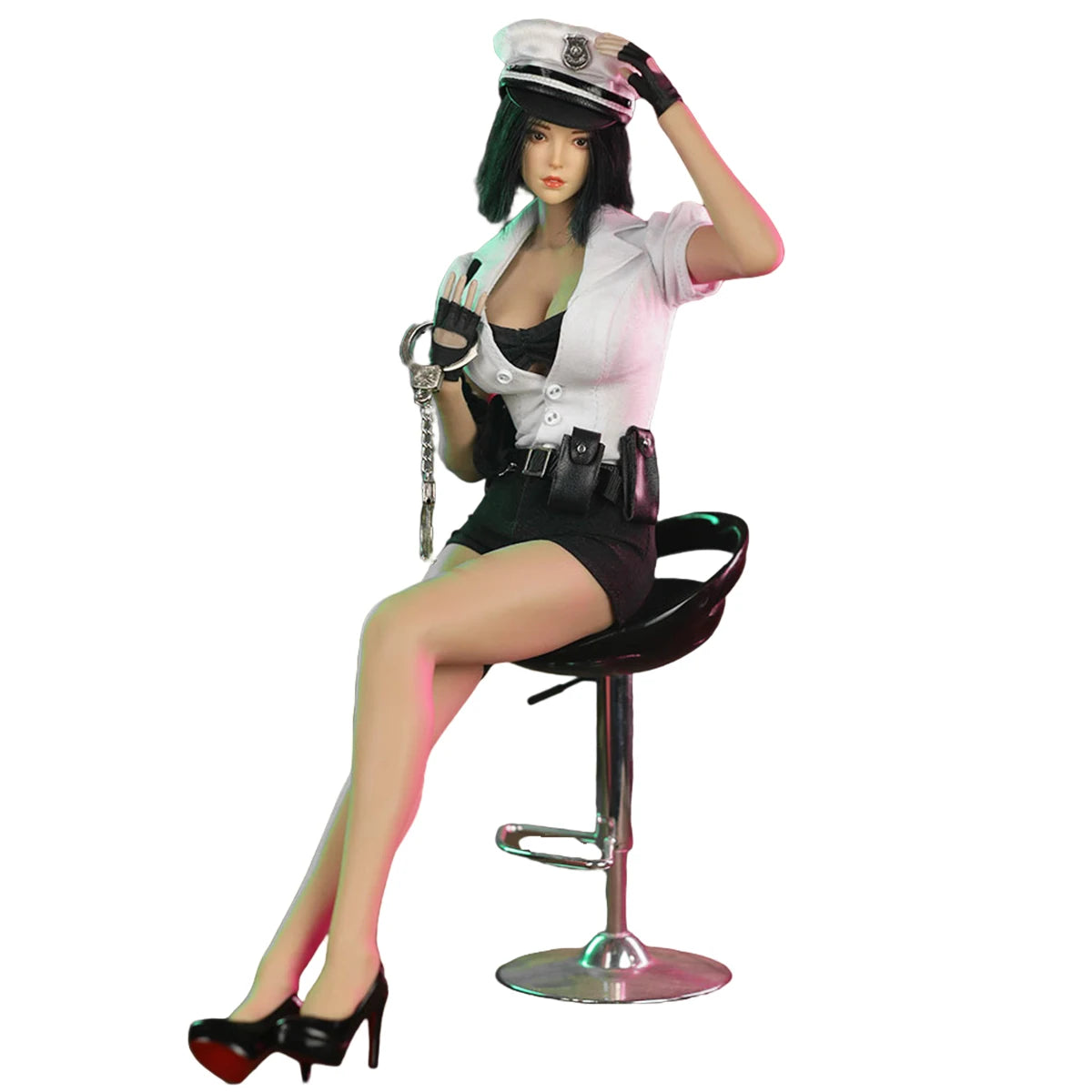 HiPlay JIAOUDOLL 1/6 Scale 12" Female Policewoman Uniform Suit Western Style JO24X-06B White Color Age 15+
