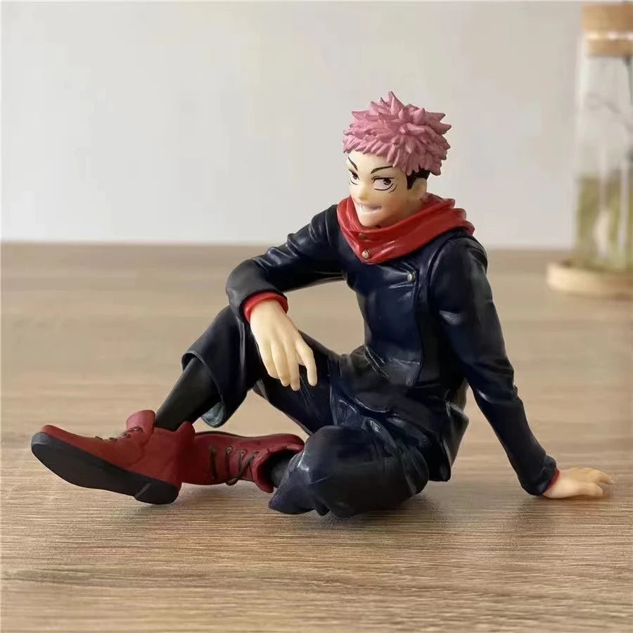 8CM Anime Jujutsu Kaisen Figur Itadori Yuji Gojo Satoru Sitzender Nudelstopper Modell PVC Sammlerstück PVC Statue Puppenspielzeug Geschenk
