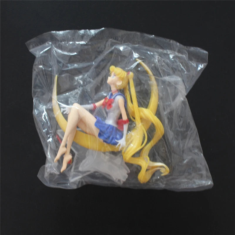 Cartoon Anime Sailor Moon Tsukino Action Figure Wings Toy Doll Cake Decoration Collection Model Girls Gift for Children