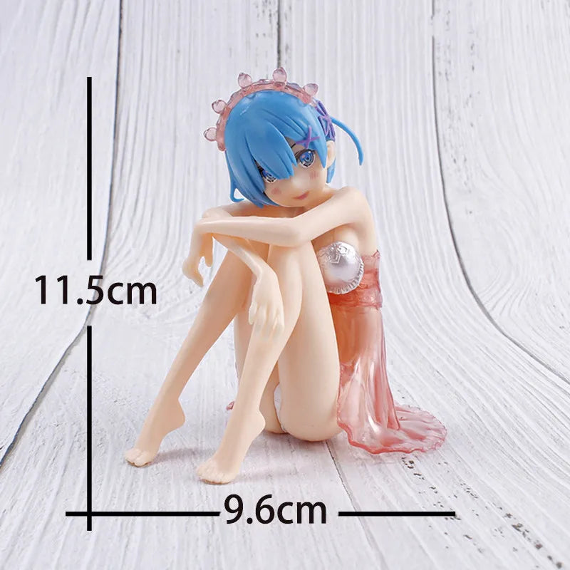 New15cm Anime beautiful girl Figure Pajamas Sitting cross legged on a chair PVC Collection Model