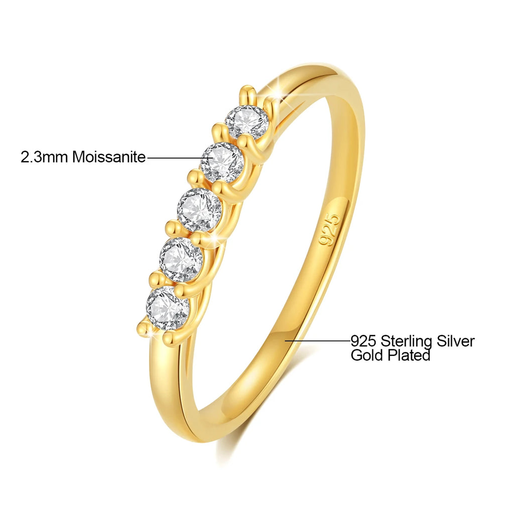 100 % echter 14 Karat Goldring, Ehering, Moissanit, Diamant, Versprechen, K Gold, Geschenke für Frauen, hochwertiger Luxus-Verlobungsschmuck
