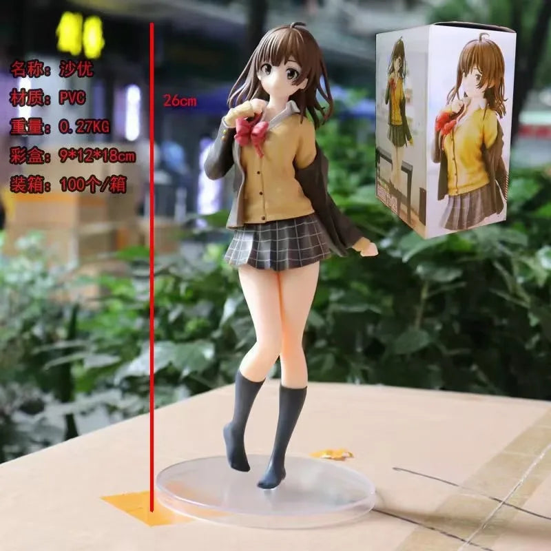 26 cm Sayu Ogiwara Anime-Mädchenfigur Ich habe mich rasiert und eine Highschool-Ausreißerin aufgenommen Ogiwara Sayu Actionfigur Modellpuppenspielzeug für Erwachsene