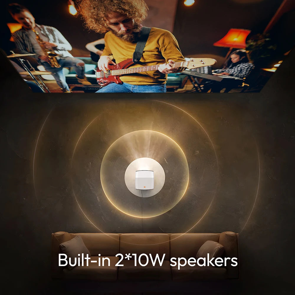 VEVSHAO A22 Full HD 1080P Projektor 4K 1000ANSI Android WiFi Autofokus 10W * 2 Heimkino-Projektor für Büro-Meeting-Video
