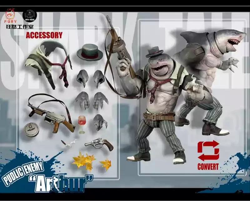 Fury Toys 1/12 Action Figure Abyssal Power Series Original Animal Model Shark Toy Arthur Billy Gypsy With Accessories Boy Gift