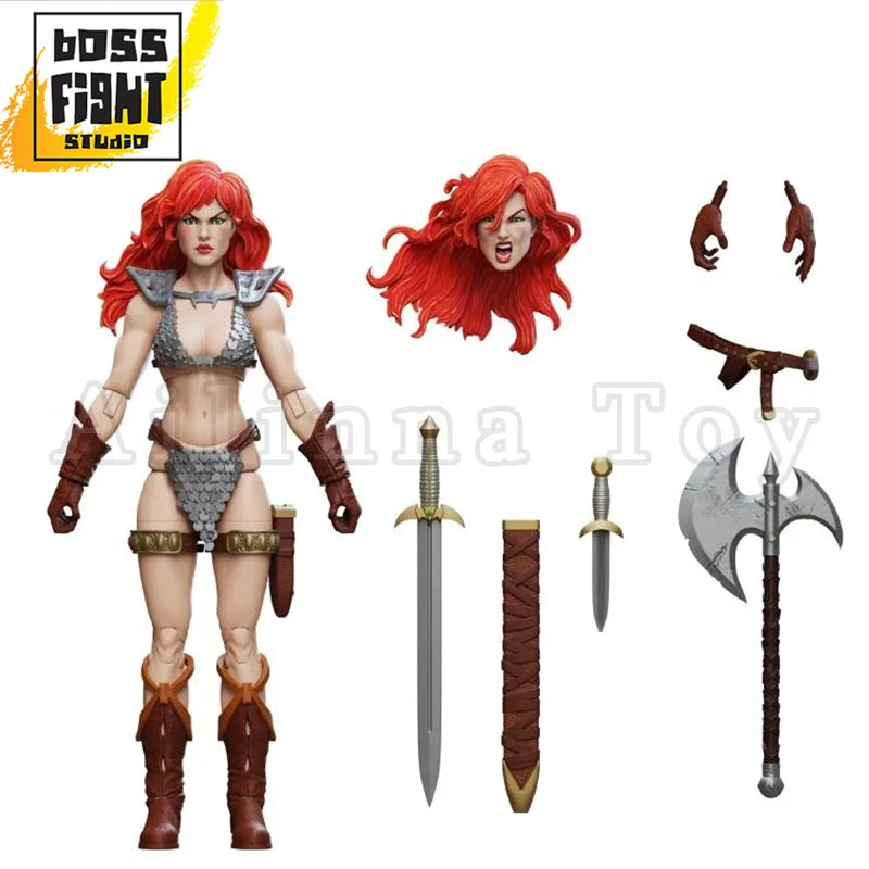 [Pre-Order]Boss Fight Studio BFS 1/18 Action Figure Red Sonja Hero H.A.C.K.S. Red Sonja Anime Model For Gift
