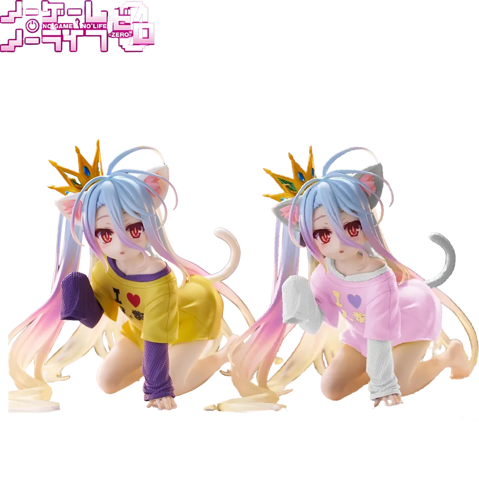 Original Genuine NO GAME NO LIFE 13cm Shiro Action Figure Figurine Collection Model Toy Kawaii Doll Desktop Decoration Gift
