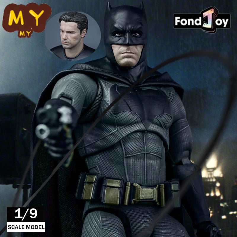 Original Fondjoy BVS Batman Figure 1/9 DC Justice League Figures Big Ben Batman Figurine With 2 Head PVC Joint Movable Kid Toy