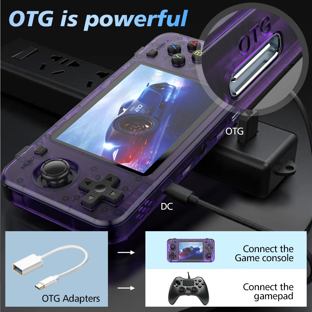 Neue R36H Retro-Handheld-Konsole Open-Source-Linux-System Klassische Spielkonsolen 3,5-Zoll-IPS-Bildschirm 64G Tragbarer Videoplayer 