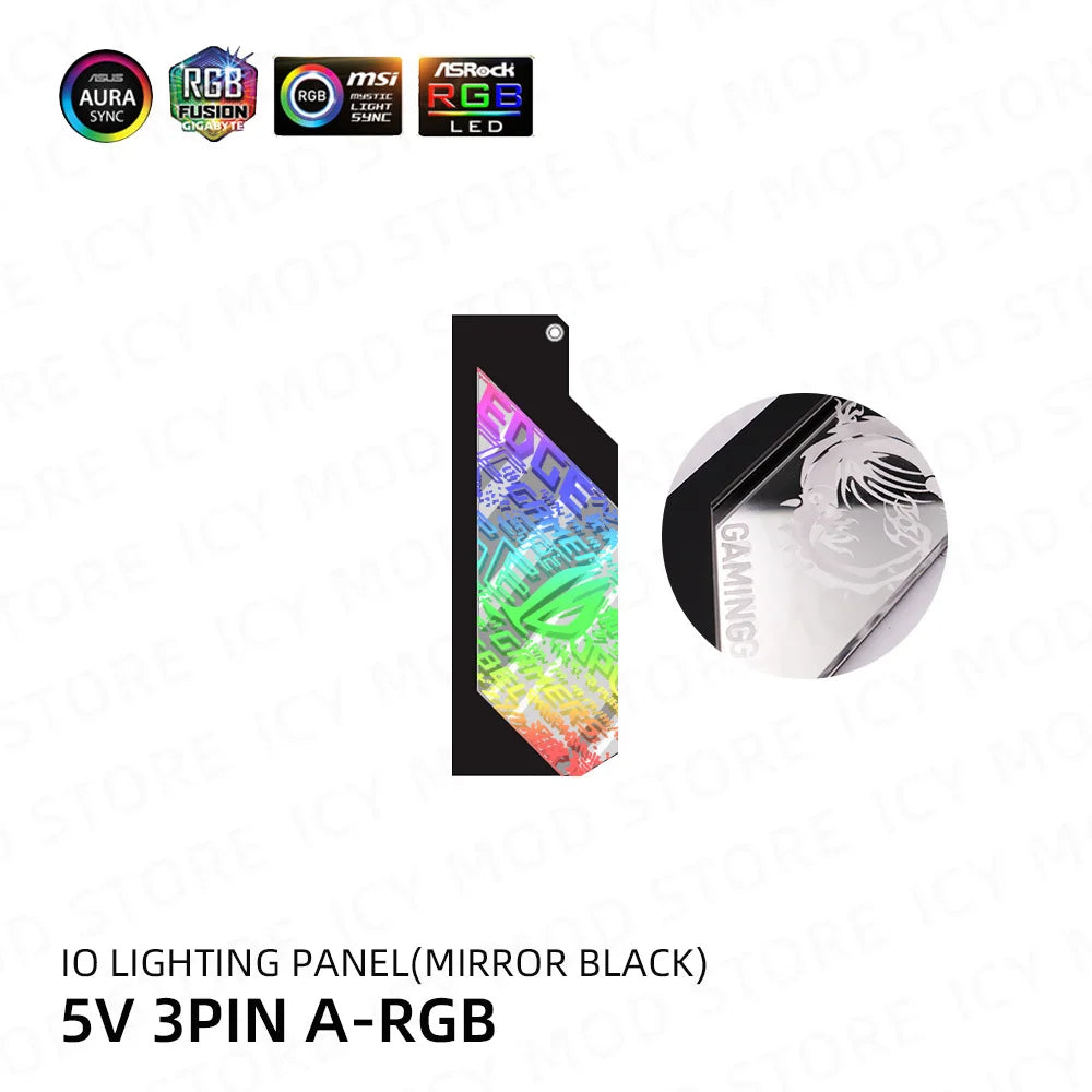 DIY Motherboard IO Decoration Cover RGB Lighting Panel Chassis MOD ARGB MOBO I/O Customize Mainboard Cover AURA SYNC PC Case