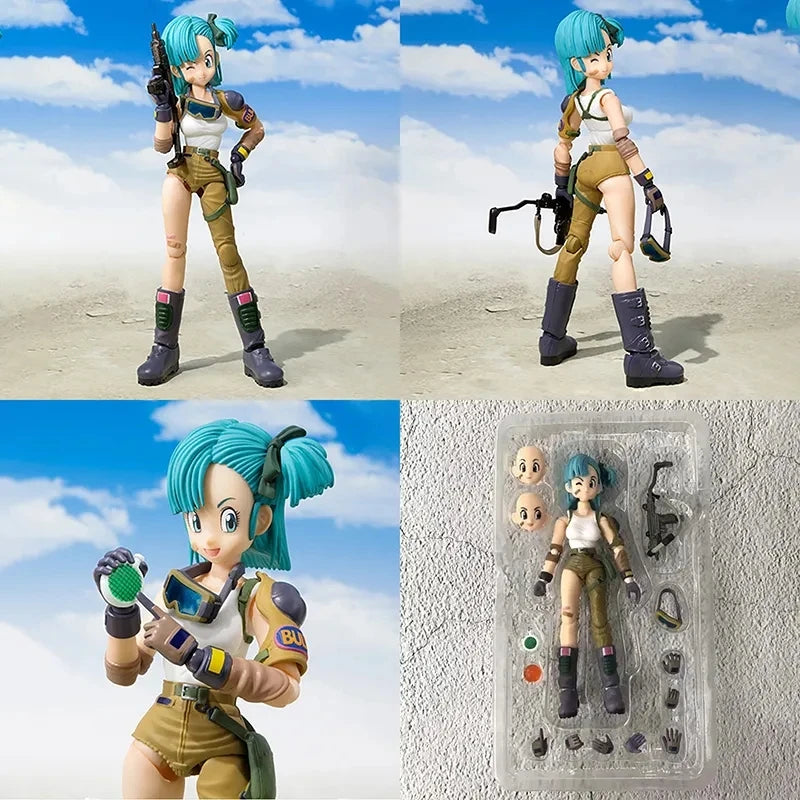 18см SHF Dragon Ball Фигурки Bulma's Motorcycle Hoipoi Capsule No. 9 Екшън фигурка PVC колекция Bulma Goku Фигурка Модел играчки