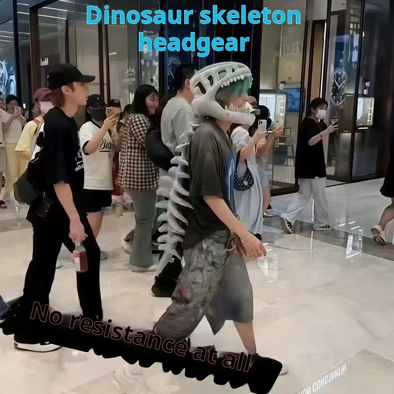 3D Realistic Dinosaur Skeleton Costume Set Funny Headgear Cosply Dress up Clothing Plush Toys Creative Gifts