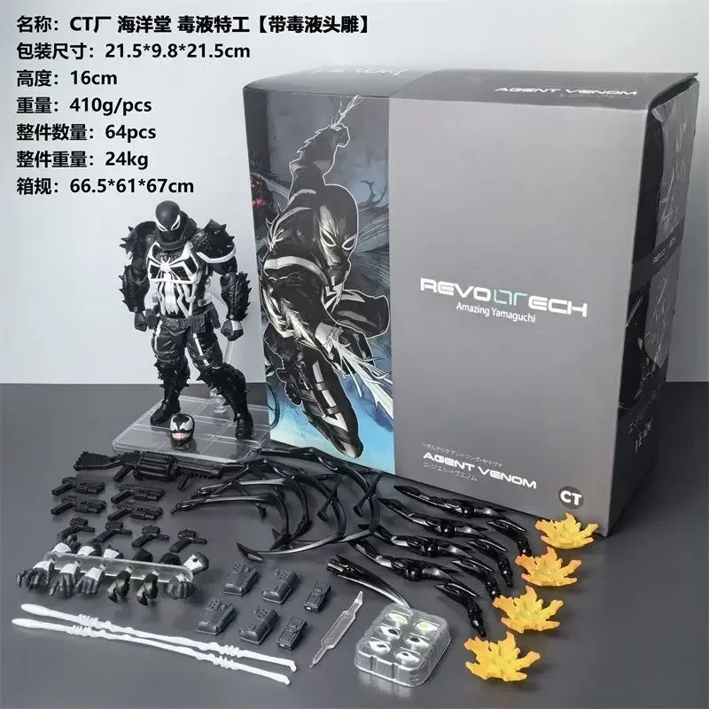 NEW Agent Venom Action Figure CT Version Kaiyodo Anime Figurine Marvel PVC Movable Collection Eugene Thompson Ko Model Toy Gfit