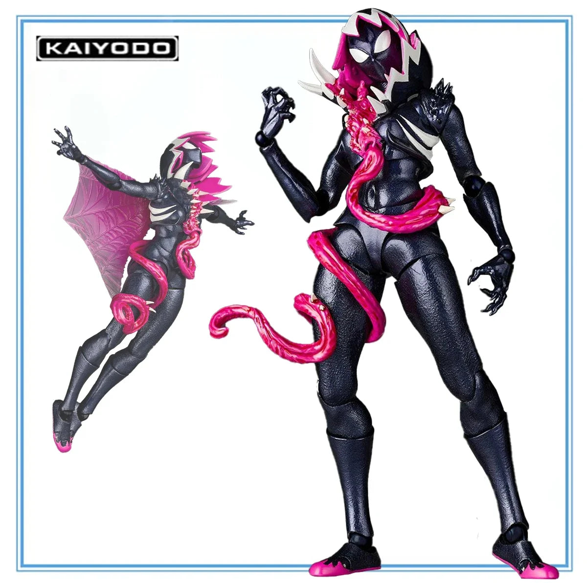 Original Kaiyodo Amazing Yamaguchi spiderman-Gwen - Gwenom Anime Figure Action Figure Model Decoration Garage Kit  Gifts Toys