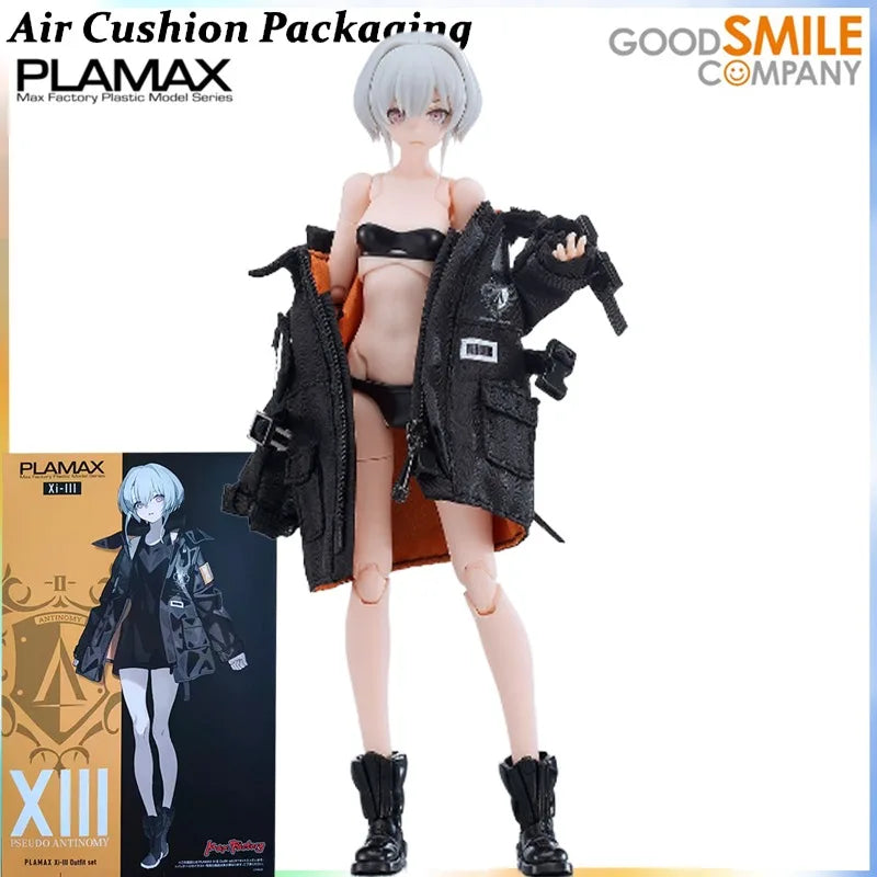 GSC Genuine PLAMAX Series Heavily Armed Girl Student I Early Mecha Girl Xi-III Samurai Ninja Action Figures Model Toys Gifts