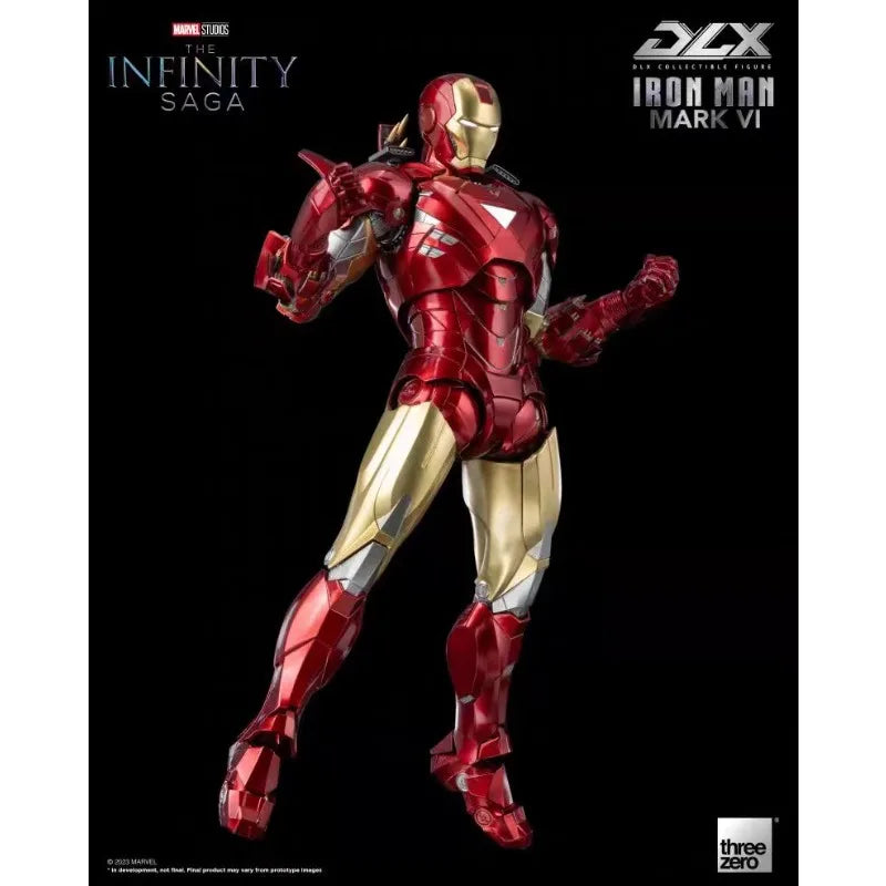 Original Threezero Marvel DLX Iron Man Mark 6 Anime Figure Toy Collection Model