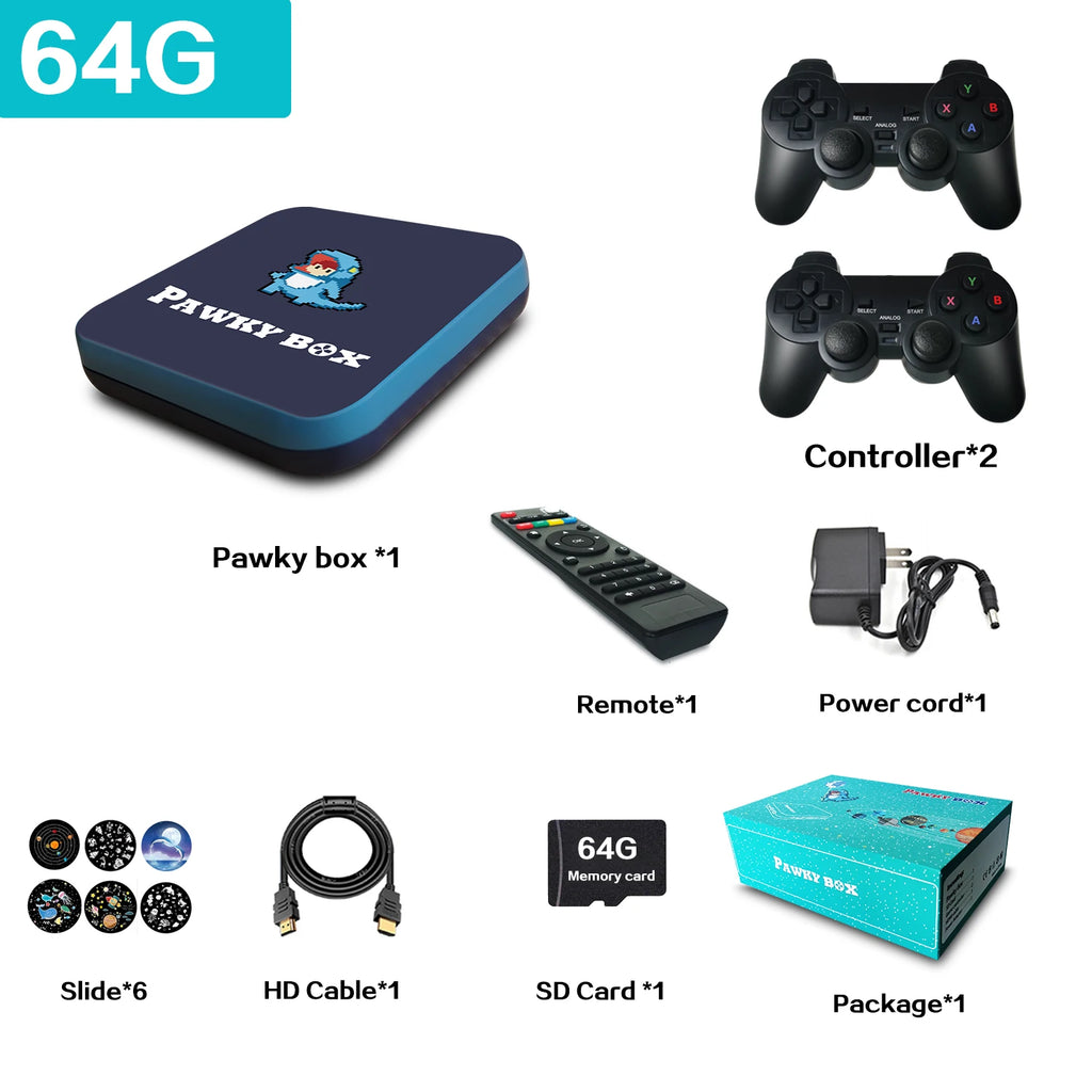 Pawky Box Game Console for PS1/DC/Naomi 50000+ Games Super Console WiFi Mini TV Kid Retro 4K Video Game Player Emulator Console
