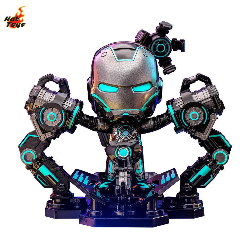 HotToys Iron Man 2 Neon Tech Version Iron Man Cosbaby Mini Collectible Figure With Docking Station For Marvel Movie Collectors